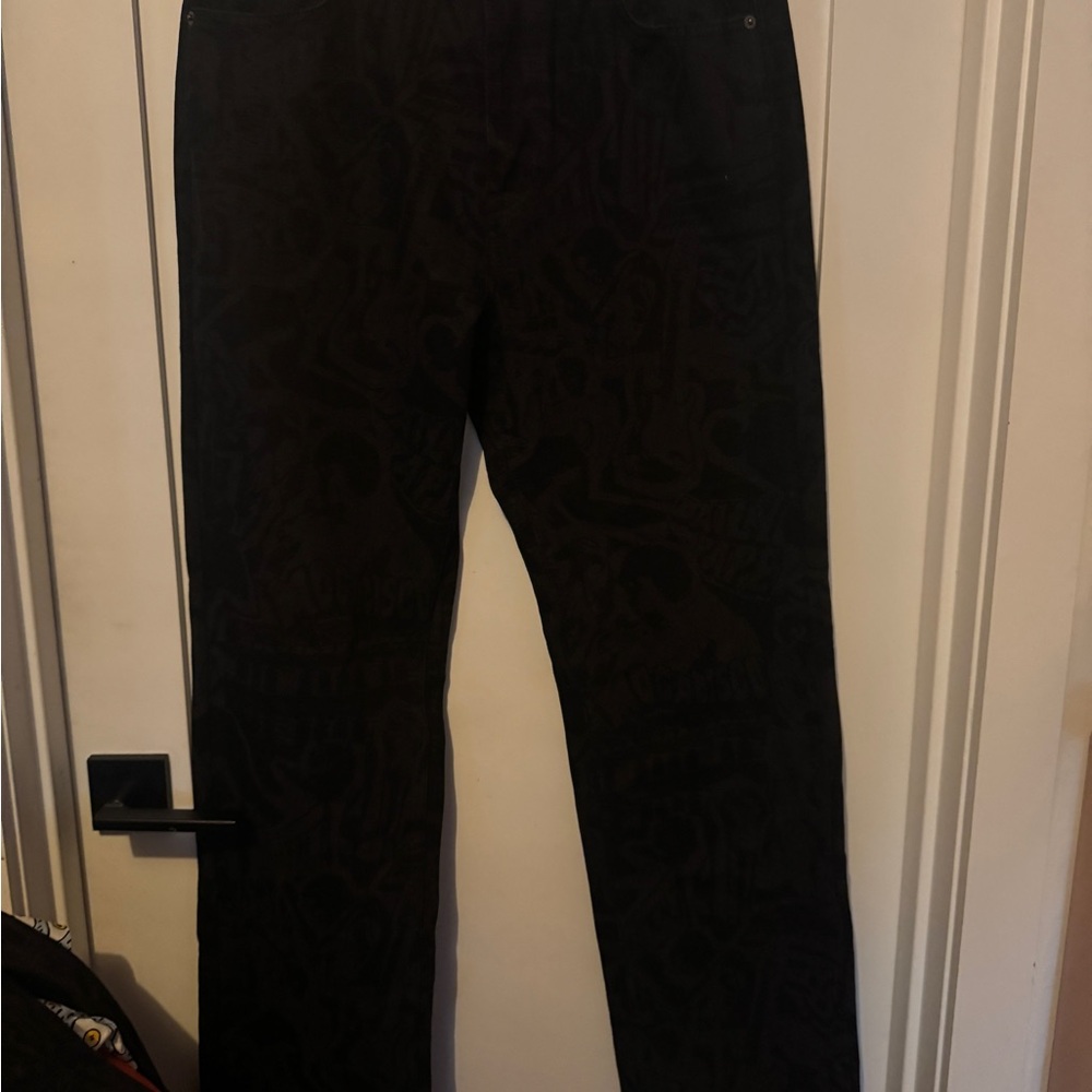 Daily Paper Black Denim Patterned Pants